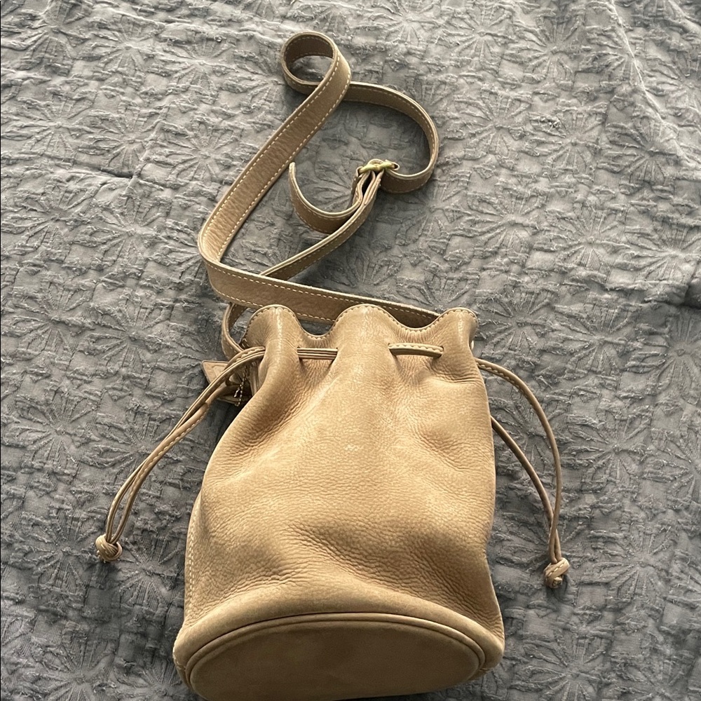 Tan Leather Bucket Bag